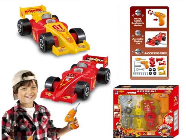 Samochód Wyścigowy Do Rozkręcania Formuła 1 Mechanik Warsztat 23 Elementy 661-325